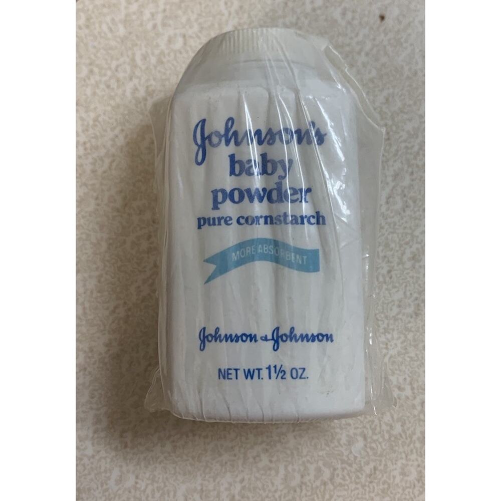 Vintage 1985 Johnson's Baby Powder Pure Cornstarch 1.5 Oz‎ Travel Size Sealed